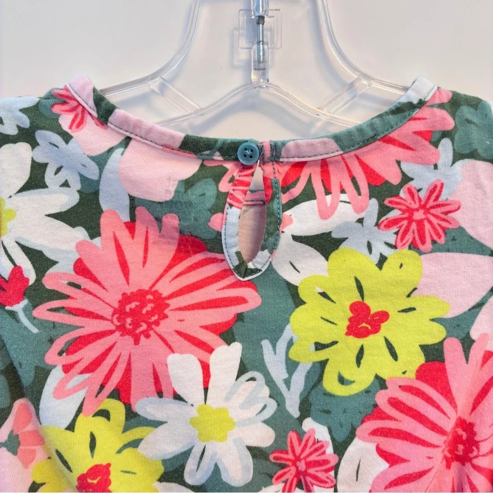 Carter's Toddler Girl's Green Pink Floral Dress Size 3T